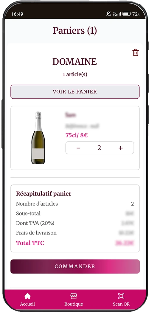 commande-vin-panier Passer une commande et organiser la livraison directe