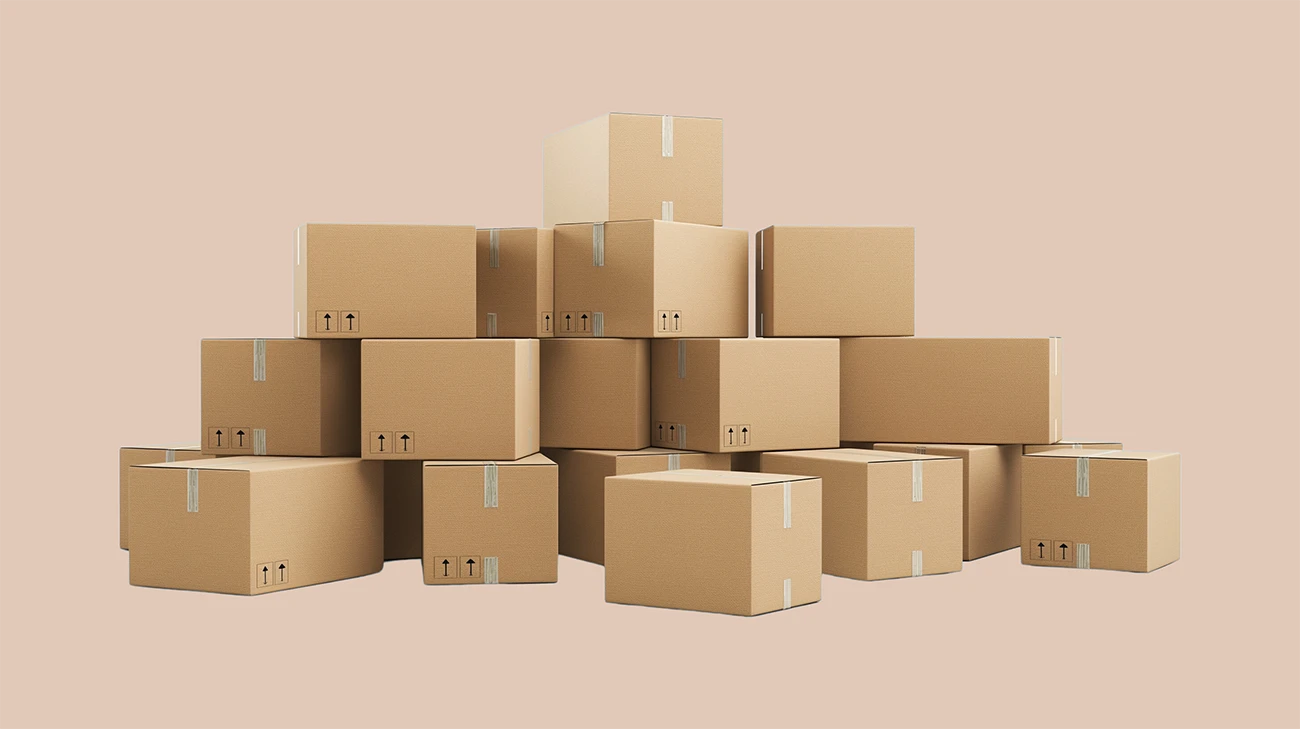 Piles de cartons
